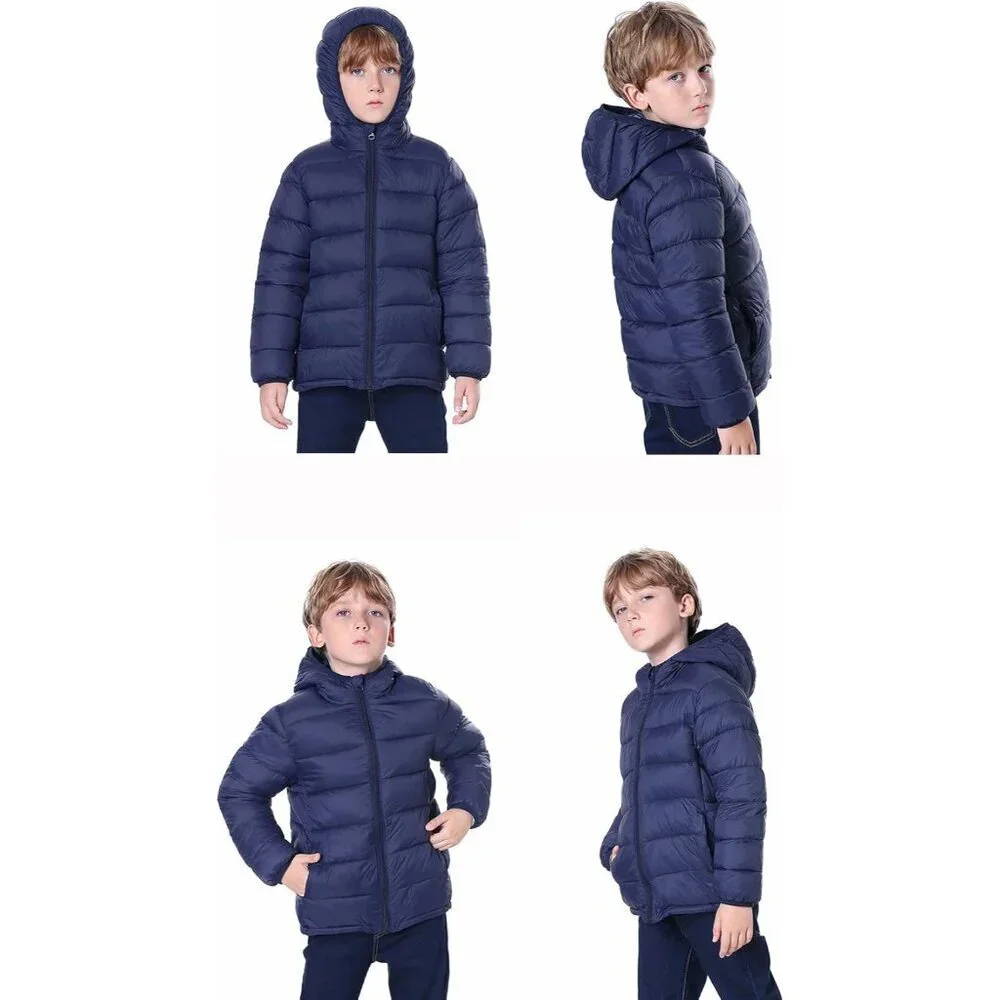 Hooded Puffer Jackets for Boys and Girls – Lightweight and Packable – Autumn and